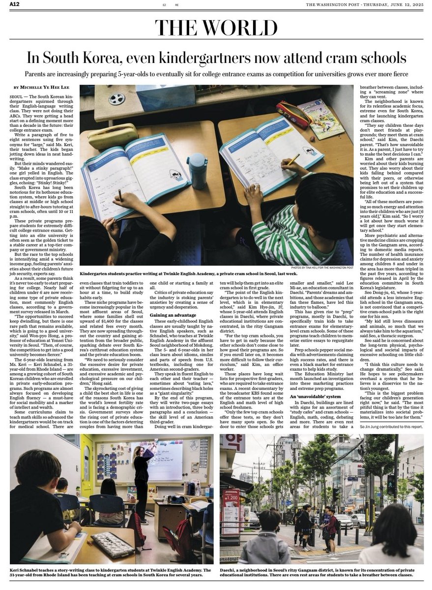 1/3

O Brasil preocupado com a educação da juventude?

Na Coreia a preocupação parece ser os efeitos da sobreeducação das crianças desde os 6 anos. 

Aprender inglês +matemáticas + programação, etc.desde essa idade e de forma intensiva, tem custos psicológicos e mesmo físicos?