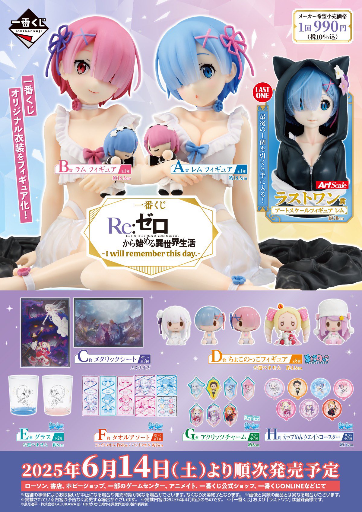 一番くじRe:ゼロから始める異世界生活 一番くじ Re:ゼロから始める異世界生活 ～貴方に勇気を～｜一番