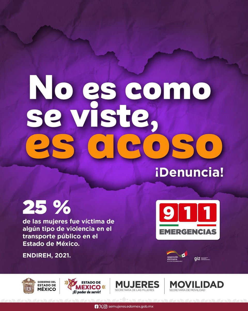 SaludEdomex's tweet photo. -En el @Edomex, a través de la @SeMujeresEdomex, lanzamos la campaña #NosMovemosSeguras para promover un viaje en el transporte público con libertad y sin miedo para las mexiquenses. Si estás en riesgo, llama al 911. #ElPoderDe Servir https://t.co/Xgu3EvbAu4