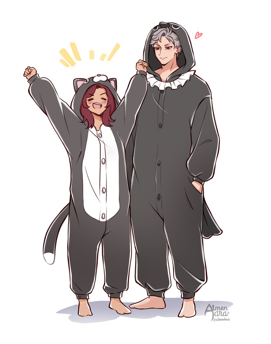 Almondraws's tweet photo. Sylus and mc in kigurumi because I love 'em🐦‍⬛ #Sylus #LoveAndDeepspace #恋与深空 #シン #秦彻 #シン主 #LaDS https://t.co/S9KEhVXsZJ