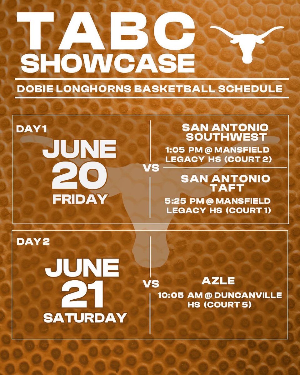 DobieHoops's tweet photo. Next up: 2025 TABC Showcase! Excited to see this group of Longhorns compete. 
#DobiePride #MINDSET https://t.co/FCebcjqGj4