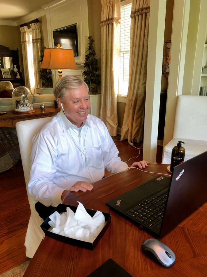 Lindsey Graham with Kleenex and Lotion right now. Absolutely disgusting.