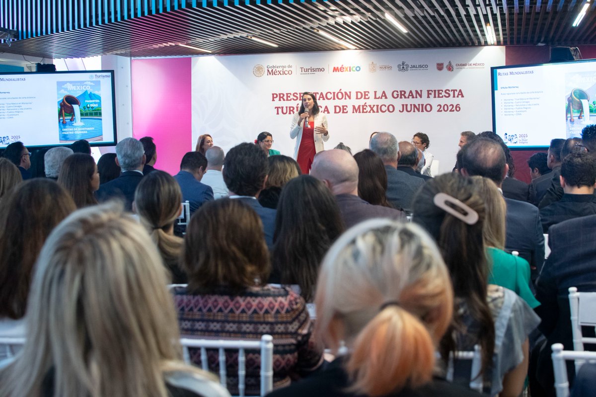 Nos reunimos para presentar al sector la gran fiesta turística de #México2026. Por primera vez, las tres sedes mundialistas se unieron para compartir sus proyectos, ideas y visión rumbo a este gran evento. ⚽️🇲🇽

El objetivo es claro; sumar esfuerzos, alinear estrategias y