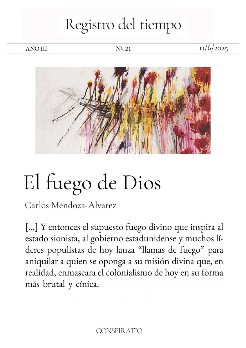 🧩 conspiratio.mx/blog/el-fuego-…

🧩 Son ya 77 años de Nakba o catástrofe...