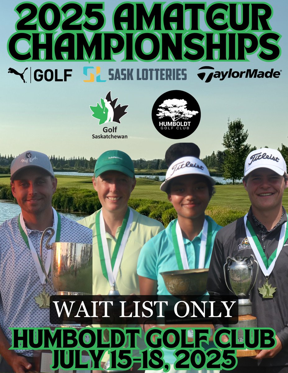 We are pleased to announce the 2025 Amateur Championships at the Humboldt Golf Club  are at capacity.

Any additional players will be put on a waitlist.

Thank you for your interest in our events!