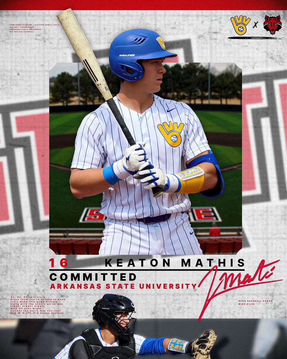 Senior-to-be <a href="/keatonmathis8/">Keaton Mathis</a> has made a commitment to <a href="/AStateBaseball/">Arkansas State Red Wolves Baseball</a>!! Congratulations Keaton!! The Pack is proud of you!! #packfirst #packpipeline 🐺