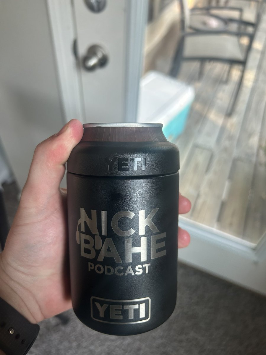 thomashalgren's tweet image. Sipping from that Nick Bahe Podcast koozie while listening to the Nick Bahe Podcast. Who has it better?
