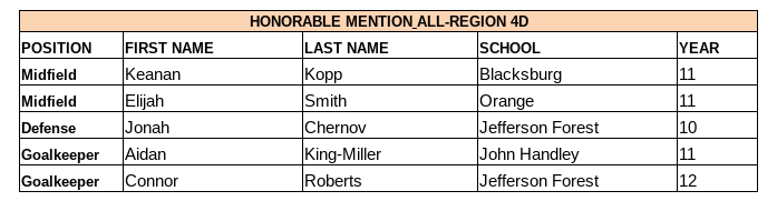 All-Region 4D boys' ⚽️: Six selections for #Handley and two each for #Millbrook and #JamesWood