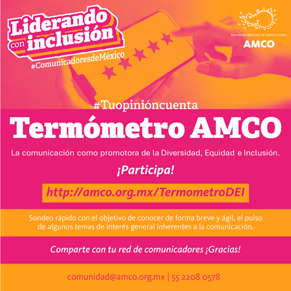 ¿Estás a cargo de las acciones de inclusión? 
En este Termómetro <a href="/AMCOMexico/">AMCO México</a> queremos conocer tu punto de vista y compartir contigo más sobre ello, por lo que te invitamos a contestarlo. Los resultados los enviaremos este mismo mes.

Da clic 👉 amco.org.mx/TermometroDEI