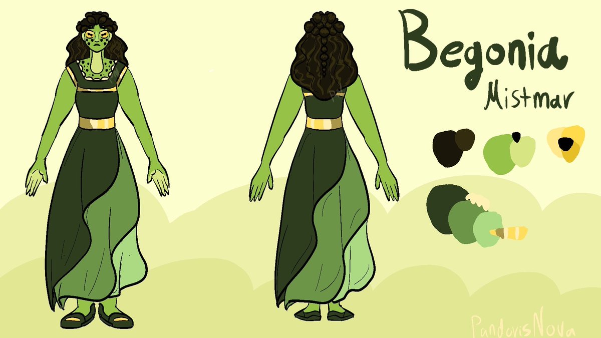Finally got around to making a ref sheet for my frog girl, Begonia! I'll be adding her to my page for art fight 2025
#art #artfight2025