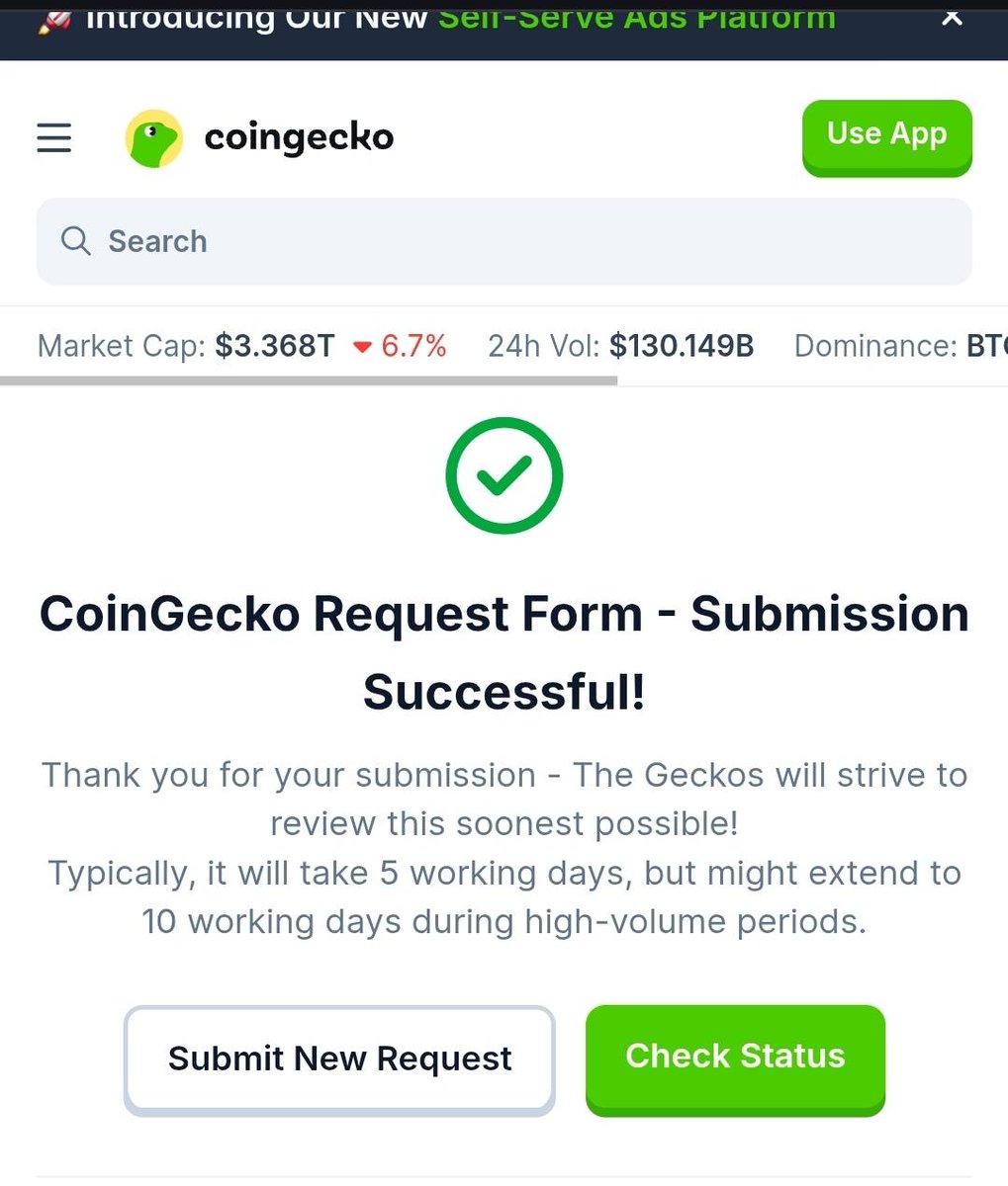 🚨 Heads up, #EricArmy — We just submitted our <a href="/coingecko/">CoinGecko</a>  listing application! 🚨

From winning the <a href="/VVS_finance/">VVS-Finance</a>  Dream It, Coin It campaign 🏆 to launching our Liquidity Hub &amp; gearing up for our DApp — $ERIC keeps pushing forward 💪

App submitted. Community strong. Let’s Go.
