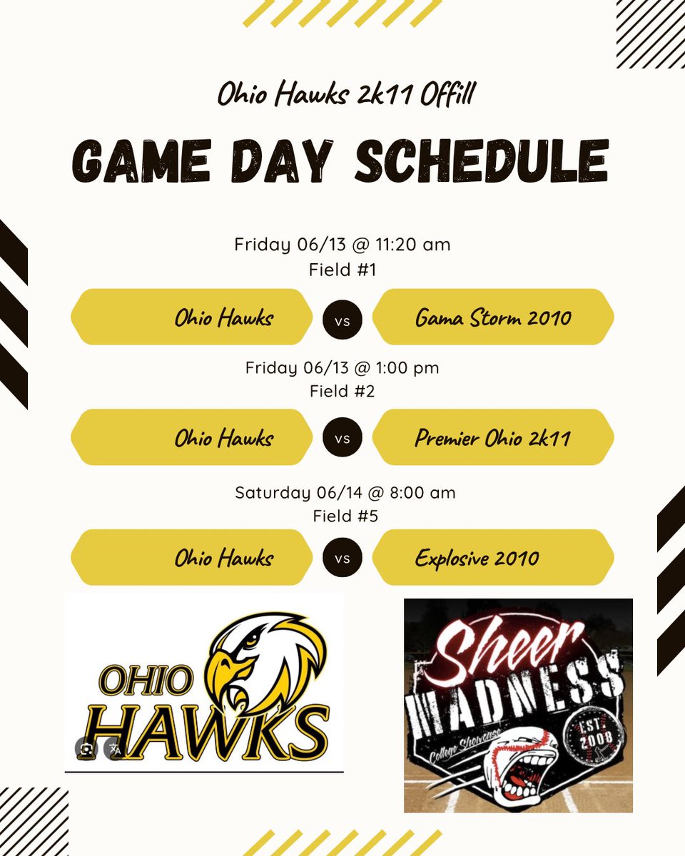 Locked in for the Sheer Madness tournament this weekend! 🥎
Here’s our schedule—excited to see this group compete and keep growing. Let’s bring the energy and focus.
#SheerMadness