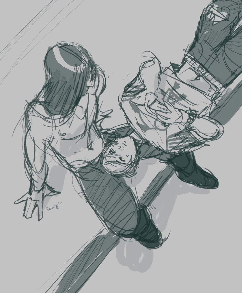 Hai this stuff isn’t what most of y’all are following for but if you’re curious I doodled something for a comic im working on 🫣😳