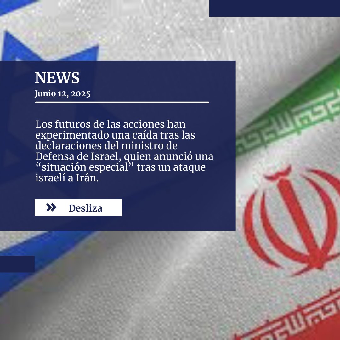 pvglobalfund's tweet photo. Los futuros de las acciones han experimentado una caída tras las declaraciones del ministro de Defensa de #Israel, quien anunció una “situación especial” tras un ataque israelí a #Irán

#bolsa
#Israel
#Iran
#wti https://t.co/p8lbcMyPHO