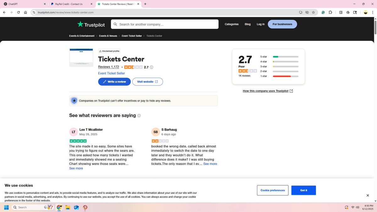 findingyourfire's tweet image. DO NOT PURCHASE ANY TICKETS FROM @ticketscenter1. They have a ONE-STAR REVIEW and complaints are RAMPANT!