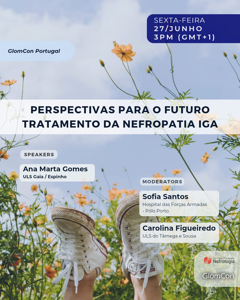 Mais uma Sessão da GlomCon Portugal se aproxima! Desta vez sobre as mais recentes atualizações no tratamento da nefropatia IgA. Não perca! 📍