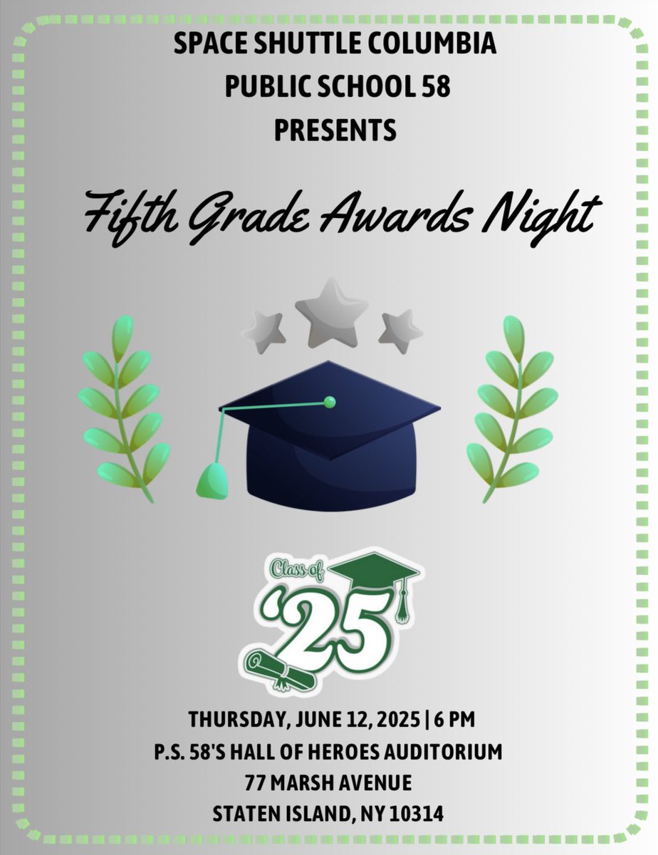 Deana Guarella Fisher (@mrsfisher58) on Twitter photo Celebrating the accomplishments of the <a href="/PS58RSSColumbia/">PS58R SS Columbia School</a> Class of 2025 at 5th Grade Awards Night. It was an honor to present the Councilman David M. Carr Leadership Award to our Student Govโt President. So proud of this class๐๐
โจ#ItsGreatAt58 <a href="/GregoryRocco58/">Gregory Rocco</a> <a href="/CSD31SI/">CSD31StatenIsland</a> <a href="/DocPalton/">Doc Palton</a> Celebrating the accomplishments of the <a href="/PS58RSSColumbia/">PS58R SS Columbia School</a> Class of 2025 at 5th Grade Awards Night. It was an honor to present the Councilman David M. Carr Leadership Award to our Student Govโt President. So proud of this class๐๐
โจ#ItsGreatAt58 <a href="/GregoryRocco58/">Gregory Rocco</a> <a href="/CSD31SI/">CSD31StatenIsland</a> <a href="/DocPalton/">Doc Palton</a>