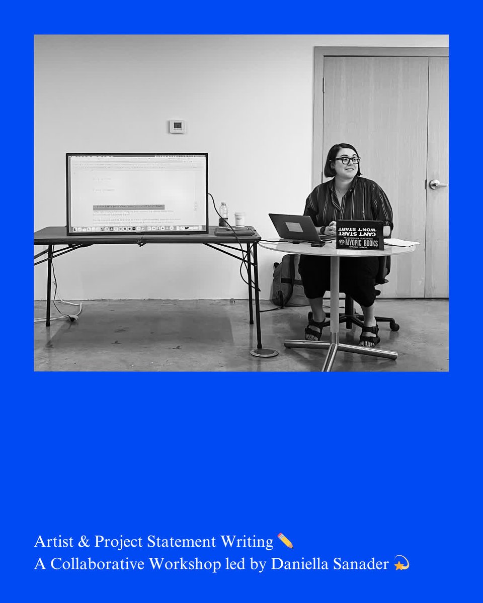 Yesterday we were joined by Daniella Sanader who led 'Artist and Project Statement Writing: A Collaborative Workshop' for our member artists 🧑‍🎨💫

Thank you Daniella for facilitating this workshop and our members for attending. 

#WorkmanArts #ArtsToronto #DaniellaSanader