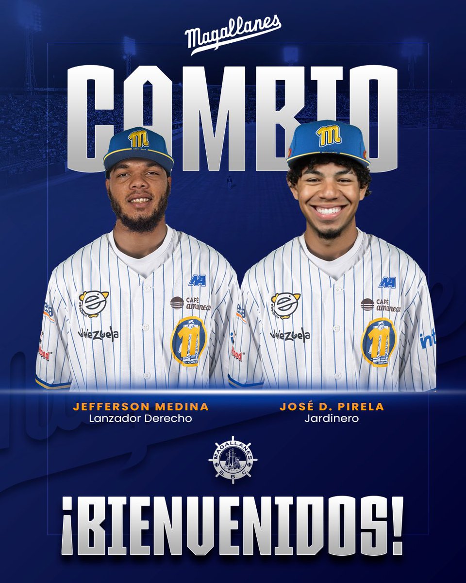 Magallanes BBC ⚓️⚾️ (@magallanes_bbc) on Twitter photo 🚨CAMBIO🚨
Llegamos a un acuerdo con <a href="/aguilasdelzulia/">Águilas del Zulia</a>
Recibimos a A.Reyes (OF), R.Odor (IF), S.León (C), J.Pirela (OF) y J.Medina (LD)
Por Angelo Castellano, Aeverson Arteaga (IF), Alberth Martínez, Victor Arias (OF), Arturo Nieto (C), Brayan Palencia y Jesús Tillero (LD) 🚨CAMBIO🚨
Llegamos a un acuerdo con <a href="/aguilasdelzulia/">Águilas del Zulia</a>
Recibimos a A.Reyes (OF), R.Odor (IF), S.León (C), J.Pirela (OF) y J.Medina (LD)
Por Angelo Castellano, Aeverson Arteaga (IF), Alberth Martínez, Victor Arias (OF), Arturo Nieto (C), Brayan Palencia y Jesús Tillero (LD)