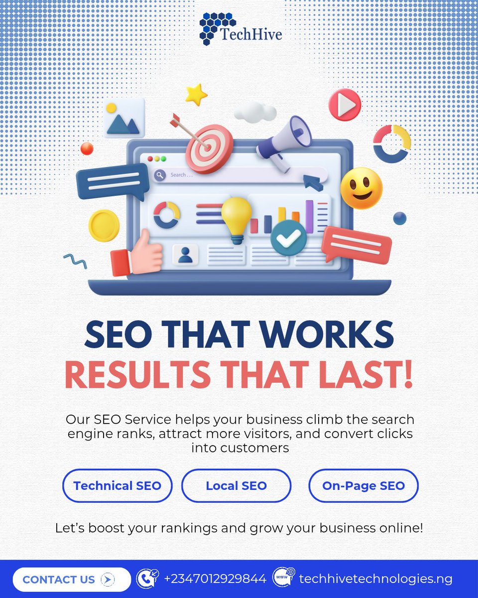 techhivetechn's tweet image. People can’t buy from you if they can’t find you.
If your business isn’t showing up on Google, you’re invisible to the customers searching for what you offer.
At Techhive Technologies, we help businesses rank higher, get seen, and attract real traffic that converts.
📞 Chat…
