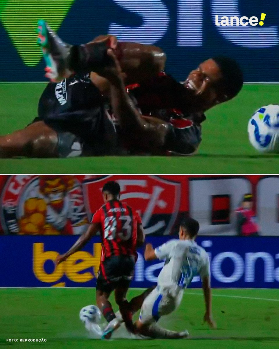 lancenet's tweet photo. LESÃO GRAVE! 😕🚑 O perfil do Vitória atualizou a situação do lateral-esquerdo Jamerson, que se lesionou após entrada de Eduardo, do Cruzeiro.

Boa recuperação, Jamerson! 🙏

#FutebolBrasileiro #Vitória #Jamerson https://t.co/R56MIlVsmp