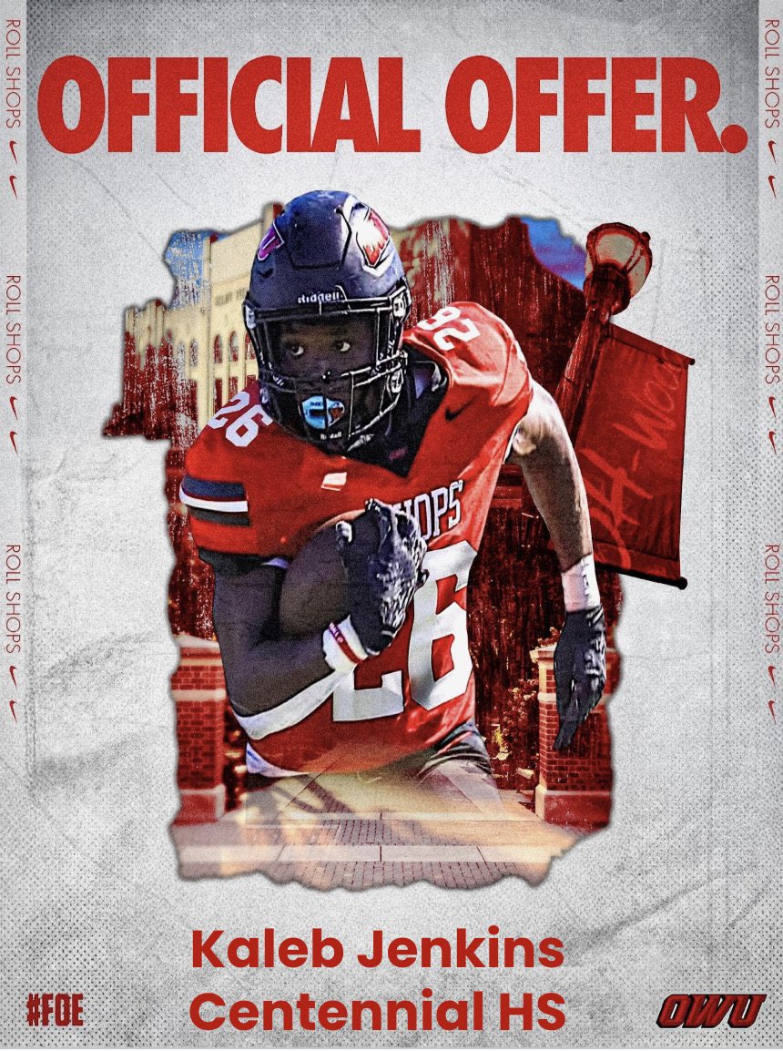 Kaleb Jenkins (@kjenkins048) on Twitter photo I have been blessed with my first opportunity to play at the next level thanks to ohio weselyan! I am blessed to have this offer🙏
<a href="/patdayiii/">Coach Day</a> <a href="/OWUBishopFB/">Ohio Wesleyan Football</a> <a href="/coachgsmith3/">Coach Smith</a> I have been blessed with my first opportunity to play at the next level thanks to ohio weselyan! I am blessed to have this offer🙏
<a href="/patdayiii/">Coach Day</a> <a href="/OWUBishopFB/">Ohio Wesleyan Football</a> <a href="/coachgsmith3/">Coach Smith</a>