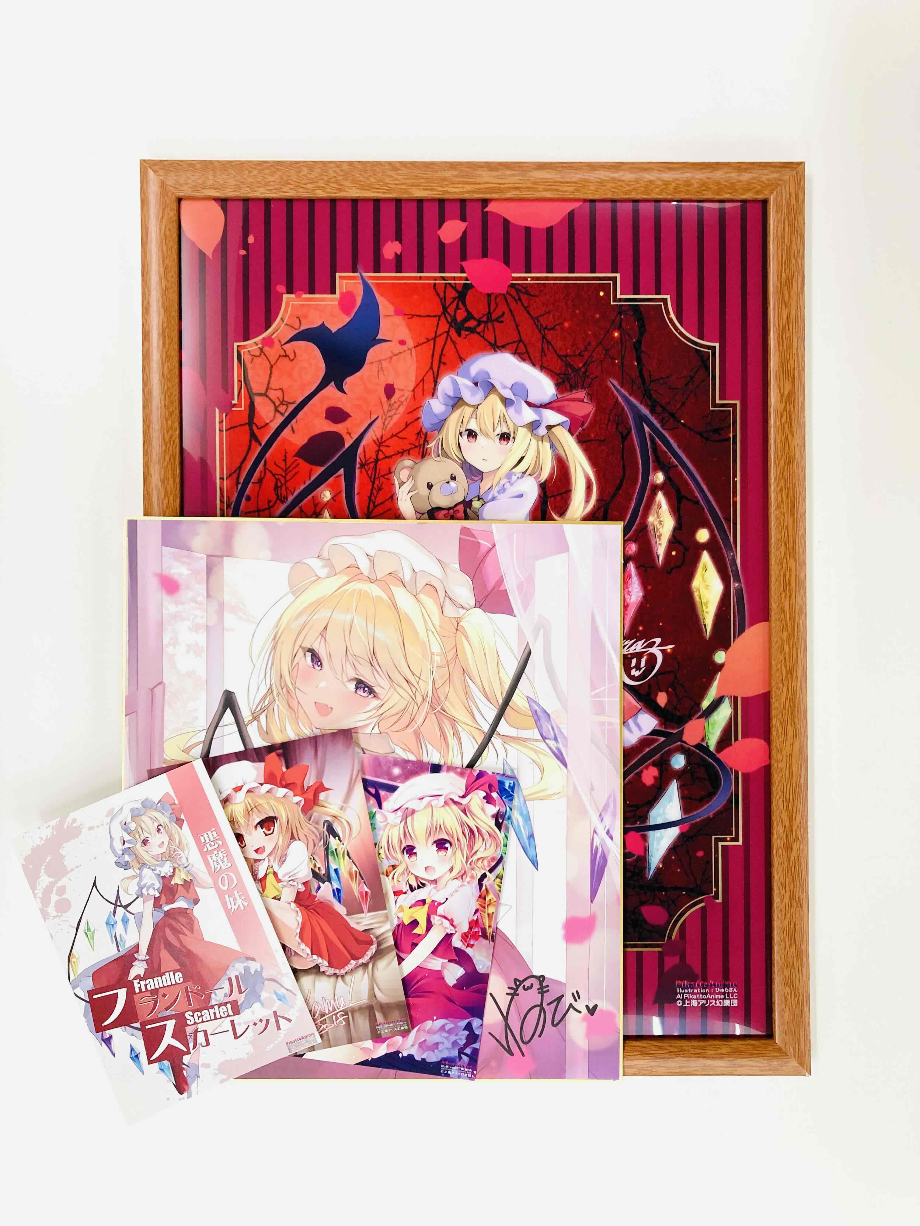 東方プロジェクト A3クリアフィルム・額装 サイン色紙 フラン
