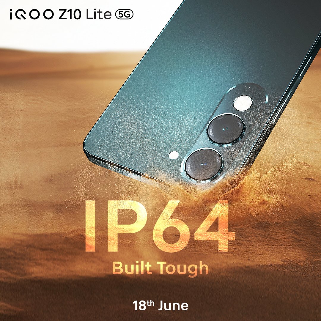 iQOO India (@iqooind) on Twitter photo Engineered to endure. Styled to stand out.
The #iQOOZ10Lite is armed with IP64-certified resilience — sealing out dust and shaking off splashes with fearless precision.
Forged for extremes. Trusted by Questers.
Experience it from 18th June, exclusively on <a href="/amazonIN/">Amazon India</a> and Engineered to endure. Styled to stand out.
The #iQOOZ10Lite is armed with IP64-certified resilience — sealing out dust and shaking off splashes with fearless precision.
Forged for extremes. Trusted by Questers.
Experience it from 18th June, exclusively on <a href="/amazonIN/">Amazon India</a> and