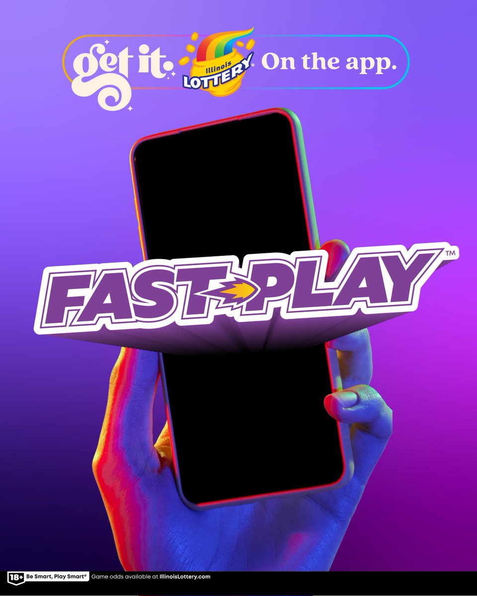 IllinoisLottery's tweet image. The Illinois Lottery app puts #FastPlay in the palm of your hand. Take a chance to win BIG and get it now: bit.ly/33VNVDB

Be Smart, Play Smart® Game odds available at IllinoisLottery.com