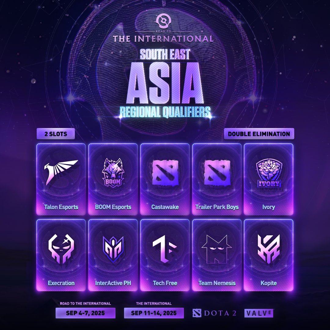 wykrhm's tweet image. SEA DOTA TIME!! We are down to the final two Regional Qualifiers — South East Asia and Western Europe. SEA Dotes kicks off shortly with WEU to follow later in the day. 4 slots up for grabs. Gun be good. #TI14 #Dota2