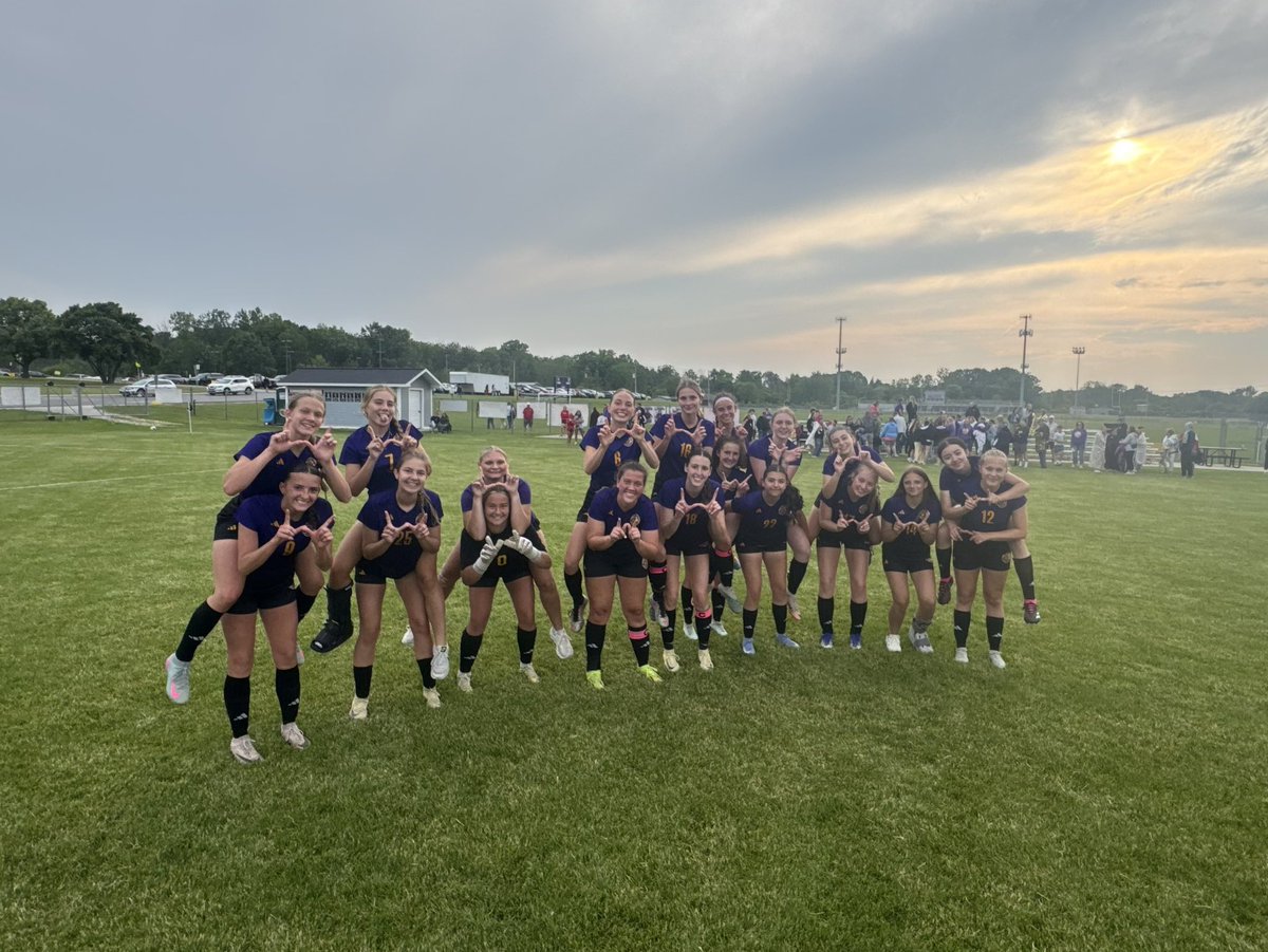 ikegrlssoccer's tweet photo. Down 0-1 early. Kenzie earned a pk and Lauren delivered to tie. Lots of back and forth through 80 minutes.  OT: Bella  score on a beautiful volley and perfect ball in from Lo. Held on with some great saves from Elly. What a game!! At Pewaukee Sat 1pm! ALL IN! https://t.co/CphHI5KVJ7