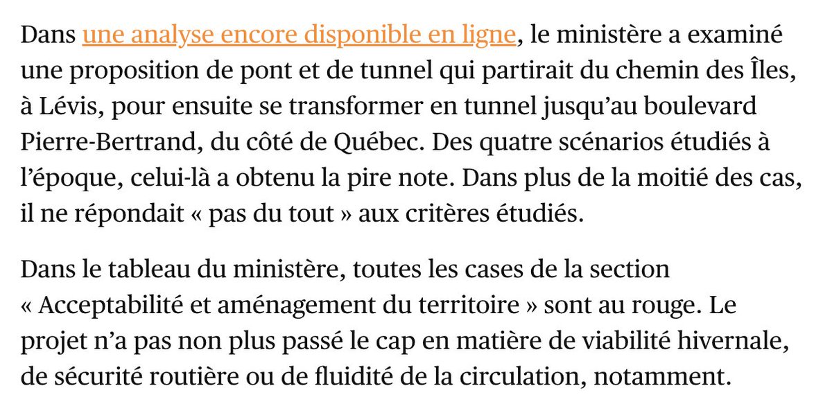 mmsioui's tweet image. En rappel: Québec a étudié — et rejeté — en 2021 un corridor semblable à celui qu'il propose aujourd'hui pour le troisième lien.
ledevoir.com/societe/transp…
(L'analyse liée dans l'article n'apparaît plus sur le site du ministère des Transports.)