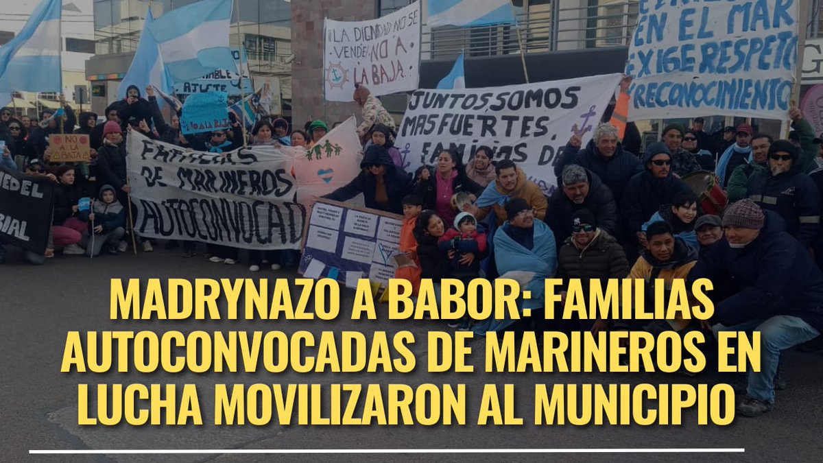 ProsaUrgente's tweet photo. Familias autoconvocadas de los marineros en lucha movilizaron: el #Madrynazo pesquero a punto de estallar

Crónica con varios testimonios de una importante jornada de lucha

https://t.co/ZUkQkq2vs9 https://t.co/MI8XKKJEOL