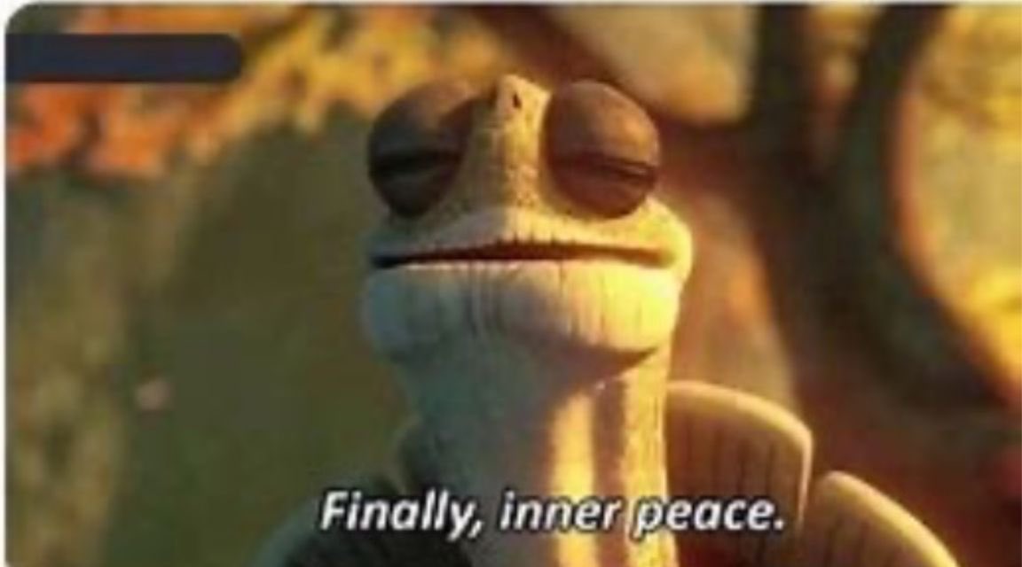 That peaceful feeling you feel after you got liquidated because you no longer have to check the charts again.