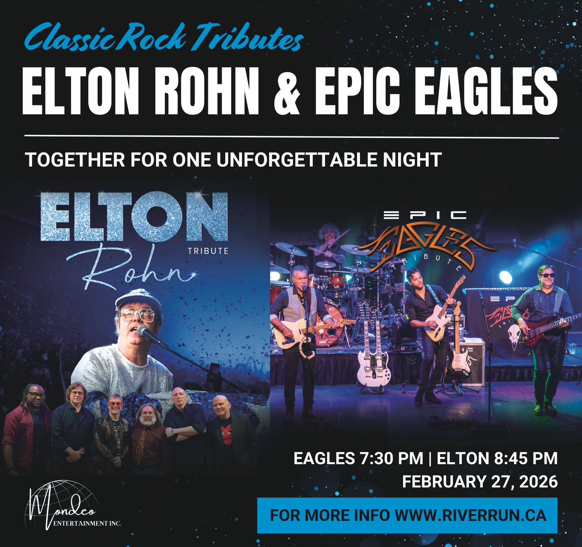 Epic Eagles Tribute (@epiceaglestribu) on Twitter photo CONCERT ANNOUNCEMENT!
PRESALE OF AN EPIC EVENT with EPIC EAGLES & ELTON RHON-ONE NIGHT ONLY & TOGETHER FOR THE 1st TIME! <a href="/riverruncentre/">River Run Centre</a>
#guelph
FEB 27, 2026
GRAB your PRESALE SEATS TOMORROW
Fri June 13
@ NOON @ TICKET LINK using CODE - EPIC
riverrun.ca/whats-on/elton… CONCERT ANNOUNCEMENT!
PRESALE OF AN EPIC EVENT with EPIC EAGLES & ELTON RHON-ONE NIGHT ONLY & TOGETHER FOR THE 1st TIME! <a href="/riverruncentre/">River Run Centre</a>
#guelph
FEB 27, 2026
GRAB your PRESALE SEATS TOMORROW
Fri June 13
@ NOON @ TICKET LINK using CODE - EPIC
riverrun.ca/whats-on/elton…