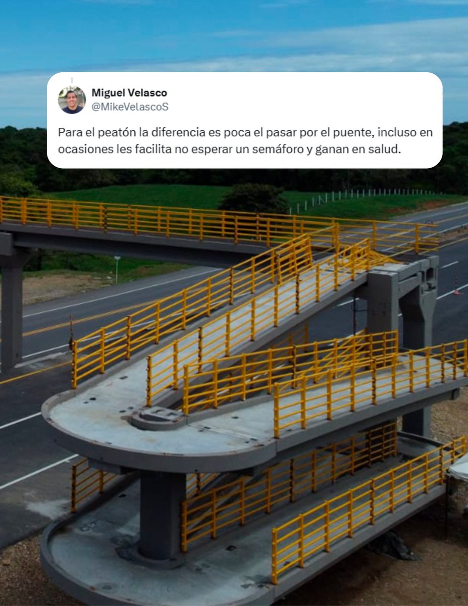 Vamos a desmitificar la idea de que en los puentes ANTIPEATONALES "para el peatón la diferencia es poca".
🧵
