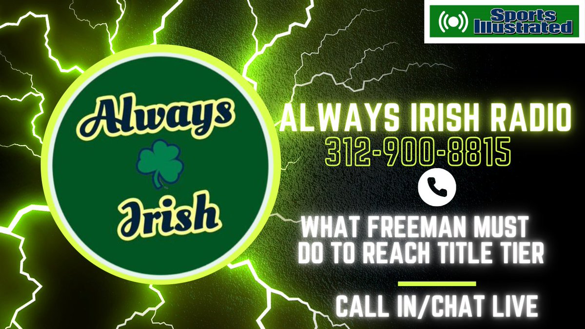 Always Irish ☘️ (@alwaysirishinc) on Twitter photo ☘️#NotreDame Call In/Chat LIVE☘️
✅fri 9amCT
✅312-900-8815
<a href="/JackSacco/">Jack Sacco</a> <a href="/StadiumDude/">Chipster</a> <a href="/craiGo574/">crai Go☘️</a> <a href="/ldock93/">Lawrence Dockery</a> <a href="/Kev11Elev/">Kevin</a> <a href="/Bif_13/">Brandon Fry ☘️🇺🇸</a> <a href="/Adam_Dowling1/">Adam Dowling</a> <a href="/marcwithglasses/">marcwithglasses</a> <a href="/pdh3767/">Phil Haag</a>
⬇️
youtube.com/live/BZ8k_eEXl… ☘️#NotreDame Call In/Chat LIVE☘️
✅fri 9amCT
✅312-900-8815
<a href="/JackSacco/">Jack Sacco</a> <a href="/StadiumDude/">Chipster</a> <a href="/craiGo574/">crai Go☘️</a> <a href="/ldock93/">Lawrence Dockery</a> <a href="/Kev11Elev/">Kevin</a> <a href="/Bif_13/">Brandon Fry ☘️🇺🇸</a> <a href="/Adam_Dowling1/">Adam Dowling</a> <a href="/marcwithglasses/">marcwithglasses</a> <a href="/pdh3767/">Phil Haag</a>
⬇️
youtube.com/live/BZ8k_eEXl…