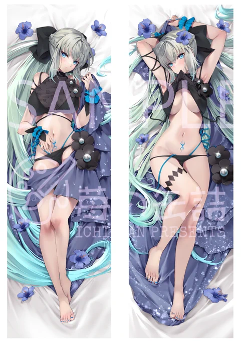 モルガン(水着)抱き枕カバー受注開始しました! (一応)全年齢向け商品になります。 全体図、商品詳細はboothの方をご覧ください～! *受注受付期間:～7/3 23:59迄 BOOTHのURLはツリーにて↓