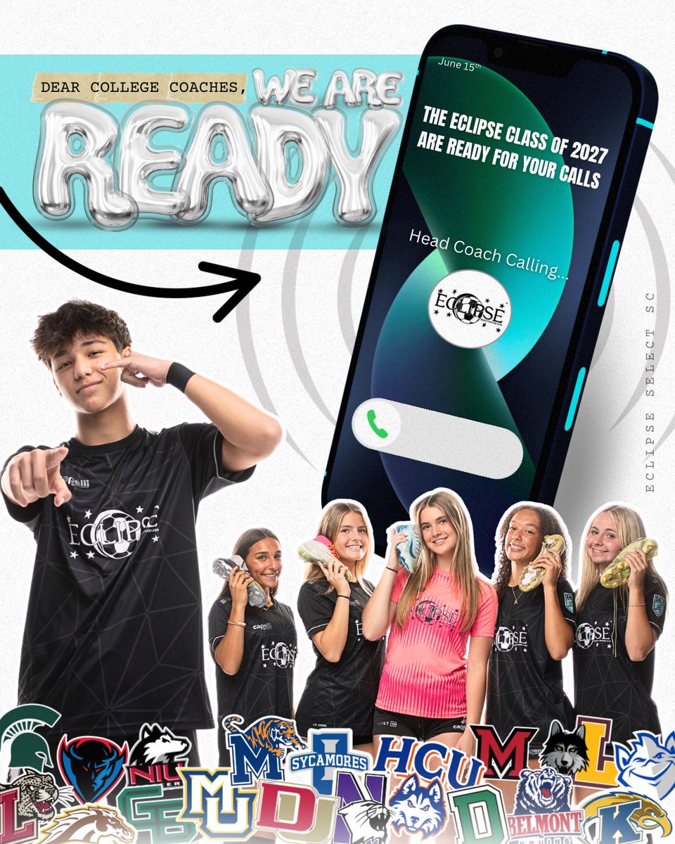 📞 𝑯𝒆𝒍𝒍𝒐? 𝒀𝒆𝒂𝒉, 𝒘𝒆’𝒓𝒆 𝑹𝑬𝑨𝑫𝒀!
#june15th is only a few days away and our Eclipse #classof2027 are ready for your calls, coaches! You’re next game changer is right here 😮‍💨
🔗 View our players &amp; brochures here: linktr.ee/eclipseselesc 
#uncommitted <a href="/ImYouthSoccer/">ECNL/GA/Recruiting/College Soccer</a>