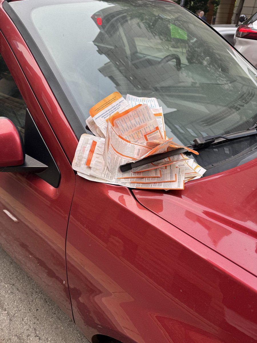 I found the parking ticket final boss. 

Probably 25 of them at least.
