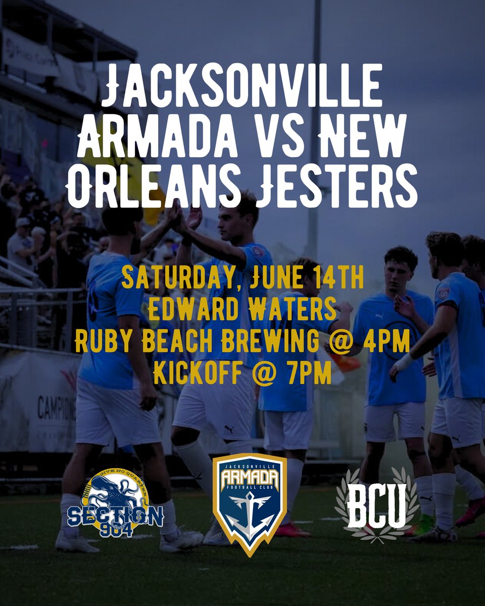 Section904's tweet image. We're back at Ed Waters this Saturday. No alcohol allowed on campus unfortunately so we'll head to @rubybeachbrewing before the game.
WE DON'T ABANDON! DO YOU?
#SUPPORTYOURLOCALTEAM