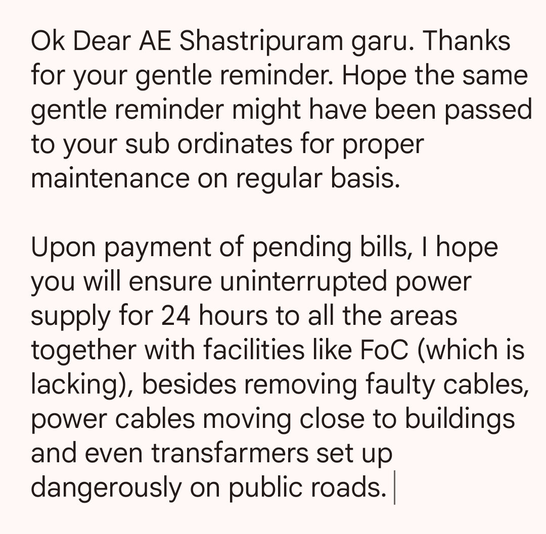 EsaRehman's tweet photo. @sudhakarsnist08 @tgspdcl @spdcl_tg @TgspdclCorpora @SHASTRIPURAM https://t.co/UfhBK7Gsmd