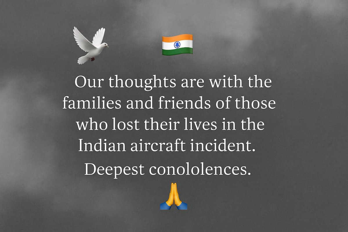 We are deeply saddened by the tragic loss of lives in the recent Indian aircraft incident. Our hearts go out to the families, friends, and loved ones of those who perished. 

May the souls of the departed rest in peace, and may the injured find strength and healing. 🙏