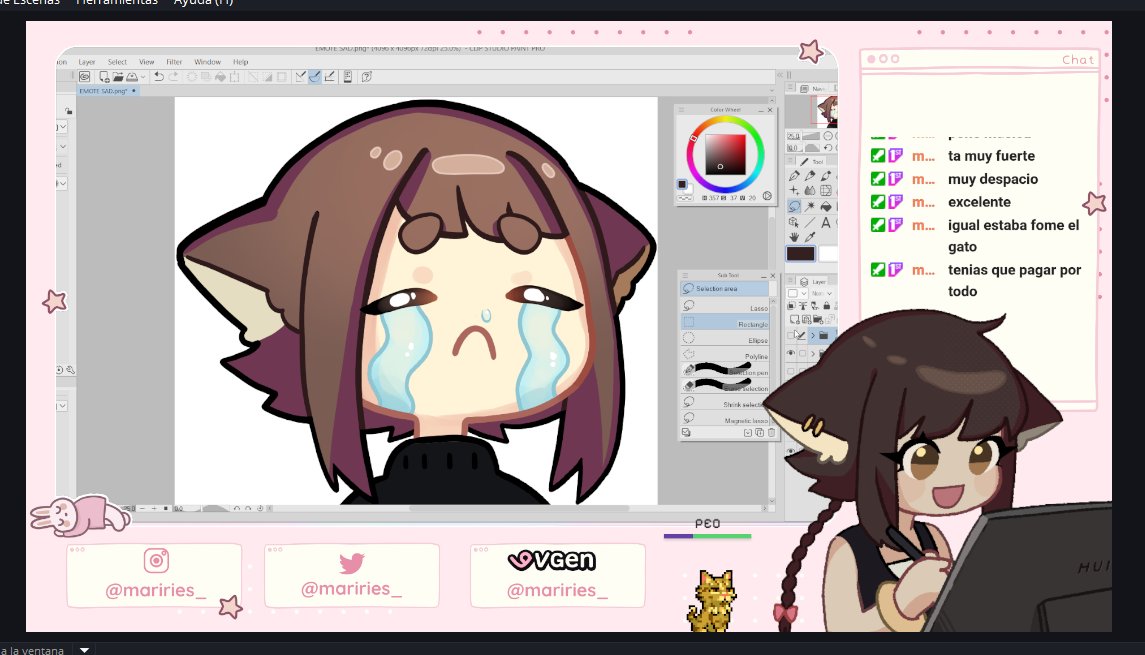 Streaming on Twitch!!! I'm creating emotes for my VGen portfolio and channel. twitch.tv/gusanitx