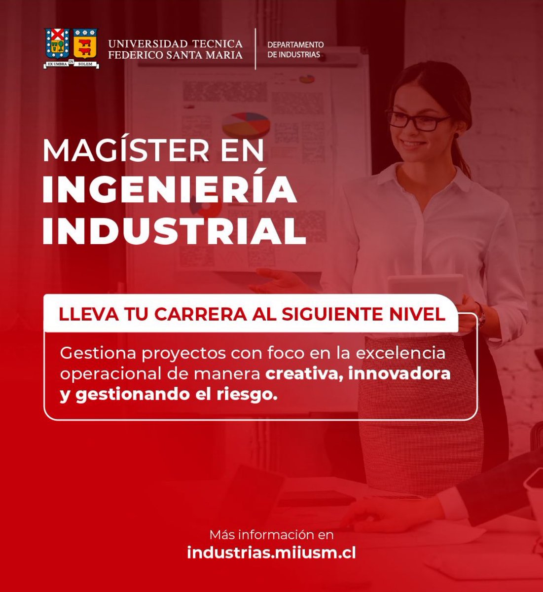 🌐 Descubre más en: industrias.miiusm.cl

📩 Contáctanos info.mii@usm.cl o al +56 9 3011 2487, nuestro equipo te ayudará a resolver las dudas para que tomes la mejor decisión para ti y tu rumbo profesional.

#postgradousm #postgradoingeniería #MagísterUSM #DesarrolloEjecutivo