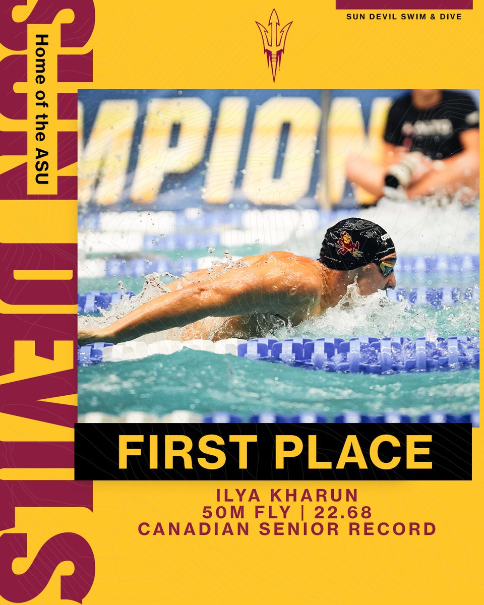 Sun Devil Swim/Dive (@asuswimdive) on Twitter photo Setting the standard ๐
<a href="/ilya_kharun/">Ilya Kharun</a> ๐จ๐ฆ finishes the week by breaking his own Canadian record in a swift 22.68 for the victory in the 50m fly!
#ForksUp /// #O2V Setting the standard ๐
<a href="/ilya_kharun/">Ilya Kharun</a> ๐จ๐ฆ finishes the week by breaking his own Canadian record in a swift 22.68 for the victory in the 50m fly!
#ForksUp /// #O2V