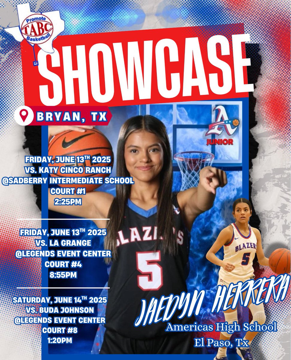 jae (@jaedynherrera3) on Twitter photo My team and I are excited to be playing the <a href="/Tabchoops/">ππΌπ½πΎππ</a> girls showcase this weekend! Come check us outπ
<a href="/blazerhoops_AHS/">Americas Girls Basketball</a> <a href="/EPHeart915/">El Paso Heart</a> <a href="/915CoachMarco/">Marco</a> My team and I are excited to be playing the <a href="/Tabchoops/">ππΌπ½πΎππ</a> girls showcase this weekend! Come check us outπ
<a href="/blazerhoops_AHS/">Americas Girls Basketball</a> <a href="/EPHeart915/">El Paso Heart</a> <a href="/915CoachMarco/">Marco</a>