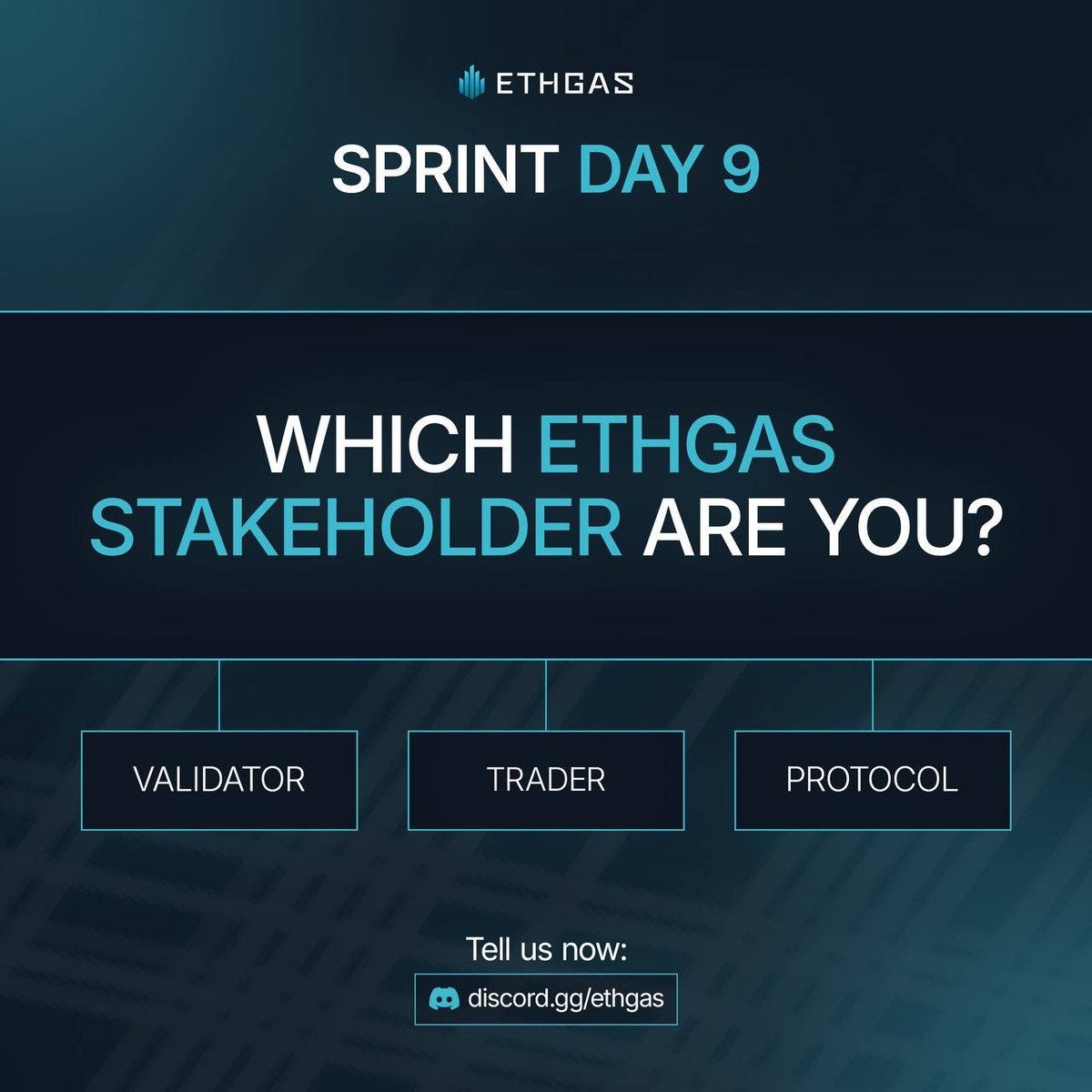 Based on the Which Stakeholder Are You? quiz by @ETHGASofficial, I'm a validator!

Join the Discord and take the quiz to see what kind of stakeholder you are!

Accelerate gas markets. ⛽️