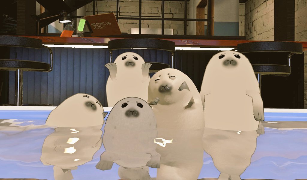 昨日フレンドのフレンドさんのお宅でDJしてもらいながらその場にいた人であざらし集会🦭

だまこやさんのプールでいつでもどこでもあざらし幼稚園できるの助かるぅぅ

#VRChat
#チームあざらし
#VRChatフレンド募集