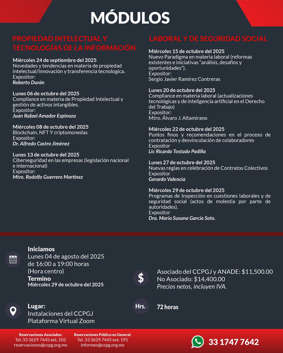 Una inmejorable ocasión para fortalecer el ejercicio profesional, ampliar redes de colaboración y actualizarse en las disposiciones jurídicas de mayor trascendencia para el ámbito empresarial.
Regístrate y no te lo pierdas:
🌐forms.gle/EwXtZHbitPn6Kq…